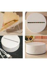 Unicorn At 3d Lamba Usb Ve Pilli 7 Renk Değiştiren Led Işık