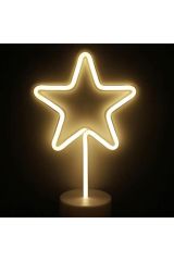 Yıldız Tasarımlı Usb Ve Pilli Neon Led Masa ve Gece Lambası Star Dekoratif Işık