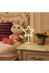 Yıldız Tasarımlı Usb Ve Pilli Neon Led Masa ve Gece Lambası Star Dekoratif Işık