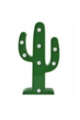 Sevimli Kaktüs Dekoratif Pilli Led Işıklı Masa Gece Lambası