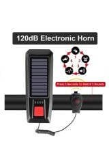 Kornalı Bisiklet Feneri Solar Güneş Enerji Ve Usb Ile Şarj Edilebilir Su Geçirmez T6 Led Feneri Kırm