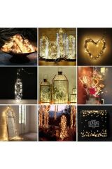 Yılbaşı Dekor Süsleme 10 metre Pilli Peri Led Işık Sarı