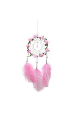 El Yapımı Kuş Tüyü Ve Led Işıklı Dekoratif Asma Düş Rüya Kapanı
