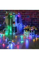 Renkli Işık Zinciri 10 Metre 100 Ledli 8 Fonksiyonlu Fişli Rgb Led Lamba