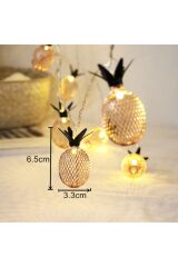 Metal Ananas Işık Zinciri Pilli Ananas Dolama Şerit Led Işık 10 Lu