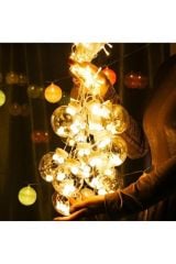 Top Küre Led Işık Animasyonlu 12 Saçak Ip Perde Led Aydınlatma Fişli Kutlama Lambası