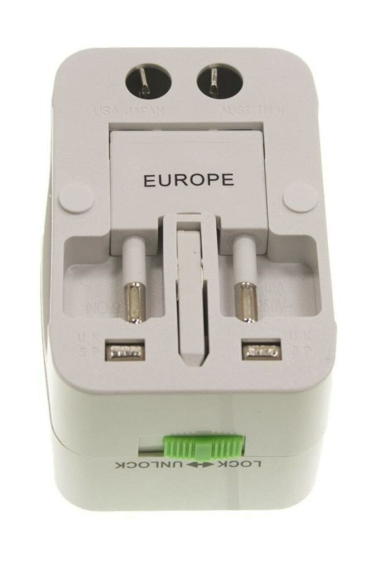 Fiş Piriz Çevirici 2 Adet Adaptör Avrupa Amarika Universal Çoklu Priz 2 Adet