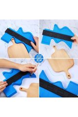 Şablon Şekil Tarağı Kontur Ölçüm Cetveli Büyük Boy Ahşap Fayans Şekillendirme Kalıbı 25 Cm