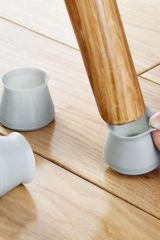 16 Adet Masa Ve Sandalye Ayağı İçin Kaydırmaz Pabuç Koruyucu Yıkanabilir Mobilya Çorabı Gri 16'lı