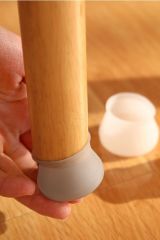 16 Adet Masa Ve Sandalye Ayağı İçin Kaydırmaz Pabuç Koruyucu Yıkanabilir Mobilya Çorabı Gri 16'lı