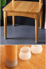 16 Adet Masa Ve Sandalye Ayağı İçin Kaydırmaz Pabuç Koruyucu Yıkanabilir Mobilya Çorabı Gri 16'lı