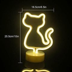 Sarı Kedi Neon Lamba Usb Ve Pilli Cat Neon Led Işık