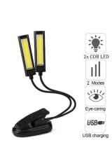 Kitap Okuma Ders Çalışma Lambası Çift Başlı Usb Ve Pilli 3 Fonksiyon Masa Gece Lambası