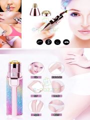 Gökkuşağı 2in1 Kaş Yüz Bıyık Bikini Vücut Tüy Alıcı Çift Başlıklı Epilatör Usb Şarjlı Ruj Tasarımlı