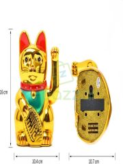 16 Cm Gold Japon Kültürü Bereket Şans Mutluluk Çağıran Şans Kedisi Pilli Hareketli Pati Maneki Neko