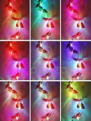 Multicolor Renk Geçişli Sevimli Kelebekler 6 Sarkıt Solar Panelli Bahçe Veranda Dekoratif Led Işık