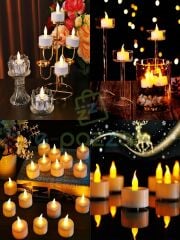 96 Adet Parti Organizasyon Christmas Konsept Süsleme Dekorasyon Pilli Tealight Mumu Led Işık