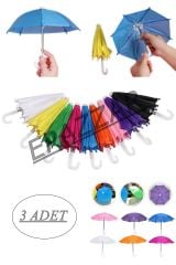 3 Adet Ufak Dekorasyon Şemsiyesi - Konsept Parti Süs Şemsiyesi
