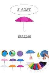 3 Adet Ufak Dekorasyon Şemsiyesi - Konsept Parti Süs Şemsiyesi