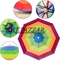 2 Adet Kafa Şemsiyesi Güneşlik Renkli Lastikli Kafa Şapkası Güneş Koruma Aksesuar 2 Renkli Şemsiye