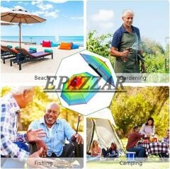 2 Adet Kafa Şemsiyesi Güneşlik Renkli Lastikli Kafa Şapkası Güneş Koruma Aksesuar 2 Renkli Şemsiye