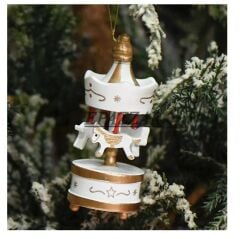 24lü Ahşap Mini Atlı Karınca Nostaljik El Yapımı Dekoratif Atlı Karınca 24 Adet Süs Krem