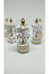 24lü Ahşap Mini Atlı Karınca Nostaljik El Yapımı Dekoratif Atlı Karınca 24 Adet Süs Krem