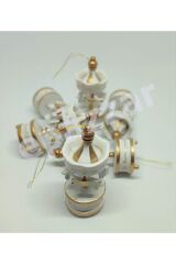 24lü Ahşap Mini Atlı Karınca Nostaljik El Yapımı Dekoratif Atlı Karınca 24 Adet Süs Krem