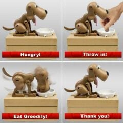 Hediyelik Köpek Kumbara Para Yiyen Yutan Köpek Kumbara Pilli Kumbara Renkli Hediyelik Kumbara