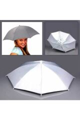 5 Adet Kafa Şemsiyesi Beyaz Lastikli Plaj Yazlık Güneşlik Şapka Şemsiye Beyaz 5 Adet Şemsiye