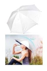 5 Adet Kafa Şemsiyesi Beyaz Lastikli Plaj Yazlık Güneşlik Şapka Şemsiye Beyaz 5 Adet Şemsiye