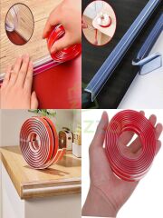 2 Metre Şeffaf Silikon Kendinden Yapışkanlı Slim Bebek Çoçuk Masa Mobilya Beşik Kapı Kenar Koruyucu