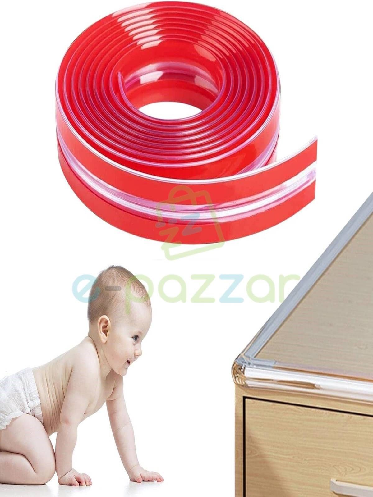 2 Metre Şeffaf Silikon Kendinden Yapışkanlı Slim Bebek Çoçuk Masa Mobilya Beşik Kapı Kenar Koruyucu