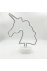 Unicorn Renkli Dekoratif Neon Led Pilli Masa Ve Gece Lambası