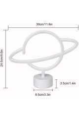 Renkli Saturn Gezegen Lamba Pilli Planet Neon Led Işık