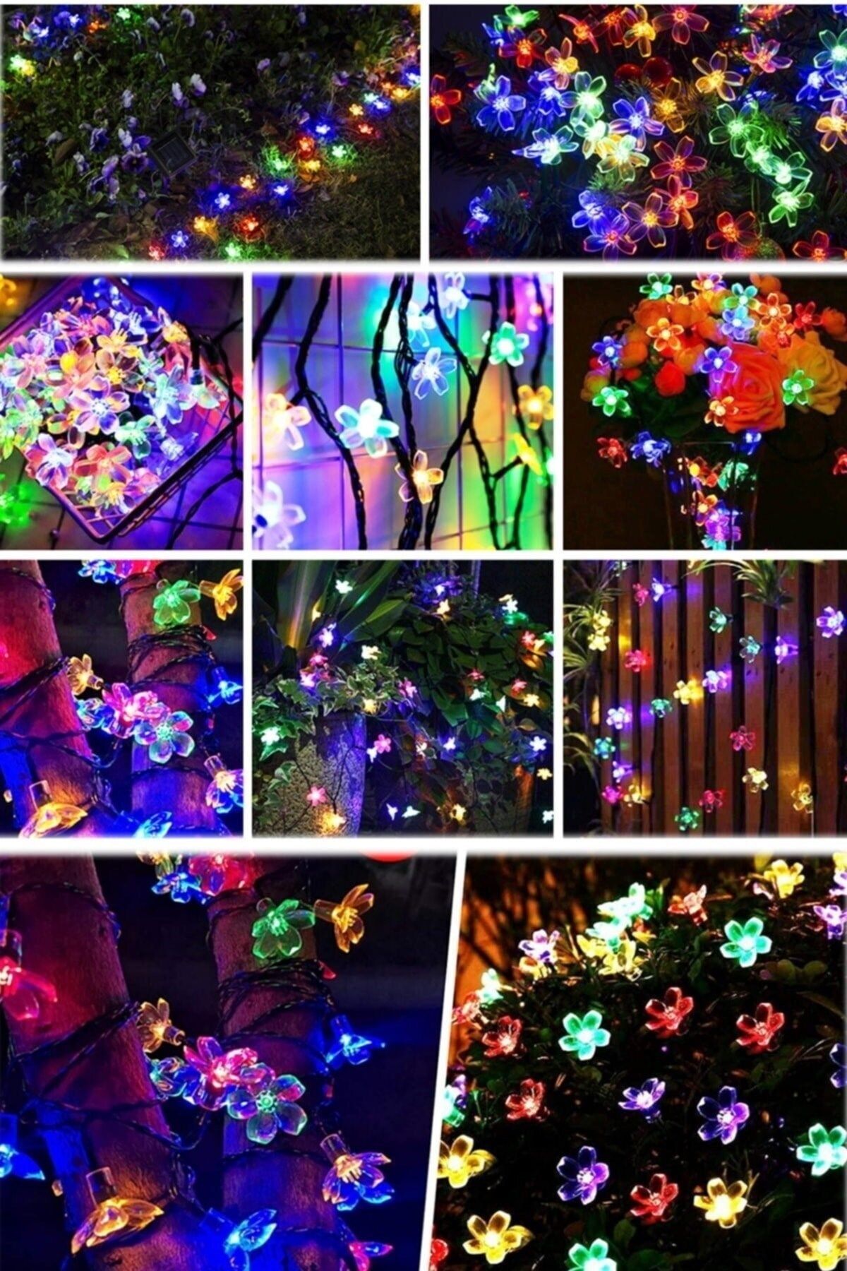 Solar Güneş Enerjili Çiçek Papatya Led 8 Mod Renkli Dekorasyon Bahçe Teras Aydınlatması