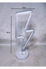 Mavi Şimşek Neon Lamba Usb Ve Pilli Yıldırım Şeklide Led Işık