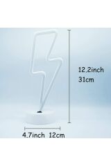 Mavi Şimşek Neon Lamba Usb Ve Pilli Yıldırım Şeklide Led Işık