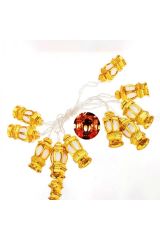 Kandil Fener 20li Led Işık Zinciri Mini Gaz Lambası Fener Işığı Fişli Dekor Işık