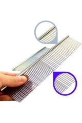 Metal 2 li Köpek Tarağı Pet Kıtık Keçe Açıcı Pire Tımar Tarağı 2 li Kuaför Tarak Seti