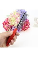 Metal 2 li Köpek Tarağı Pet Kıtık Keçe Açıcı Pire Tımar Tarağı 2 li Kuaför Tarak Seti