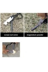 Kamp Çakmağı Magnezyum Çakmak Taşı Ateş Başlatıcı Kit Düdük Hediyeli
