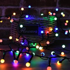 Çelenk Led Dış Ve İç Mekan Renkli 8 Fonksiyon 4 Metre 200 led  Fişli Garland Dekor Süsleme Işığı