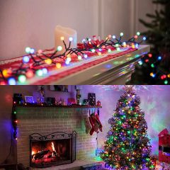 Çelenk Led Dış Ve İç Mekan Renkli 8 Fonksiyon 4 Metre 200 led  Fişli Garland Dekor Süsleme Işığı