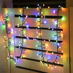 Çelenk Led Dış Ve İç Mekan Renkli 8 Fonksiyon 4 Metre 200 led  Fişli Garland Dekor Süsleme Işığı