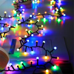 Çelenk Led Dış Ve İç Mekan Renkli 8 Fonksiyon 4 Metre 200 led  Fişli Garland Dekor Süsleme Işığı