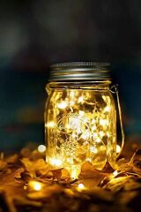 Solar Kapaklı Işıklı Kavanoz Güneş Enerjili Peri Led Işıklı Kavanoz