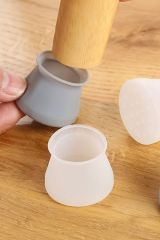 16 Adet Masa Ve Sandalye Ayağı İçin Kaydırmaz Pabuç Koruyucu Yıkanabilir Mobilya Çorabı Gri 16'lı