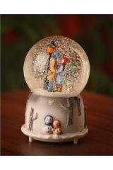 Sevgili Kış Temalı Kar Küresi Işıklı Müzikli Püskürtmeli Kar Küresi Büyük Boy