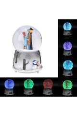 Sevgili Kış Temalı Kar Küresi Işıklı Müzikli Püskürtmeli Kar Küresi Büyük Boy